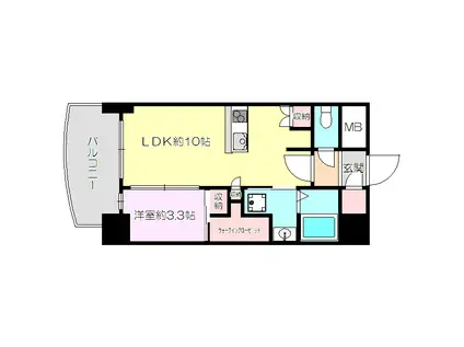 セレニテ新大阪カルム(1LDK/12階)の間取り写真