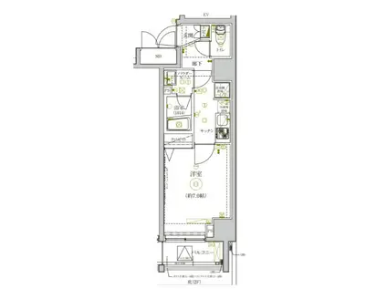 グランヴァン赤坂(1K/8階)の間取り写真