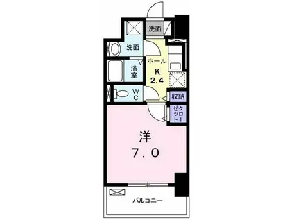 フェイバ-JOXI(1K/7階)の間取り写真
