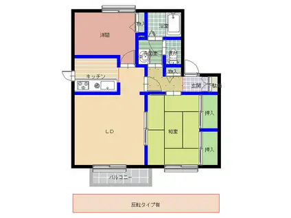 エーデルハイムE棟(2LDK/1階)の間取り写真