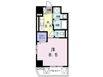 パークサイド K(1K/5階)の間取り写真