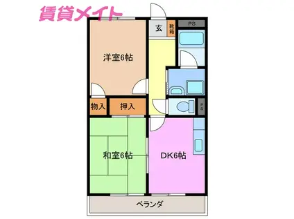 SURPLUS ベルーガA(2DK/1階)の間取り写真