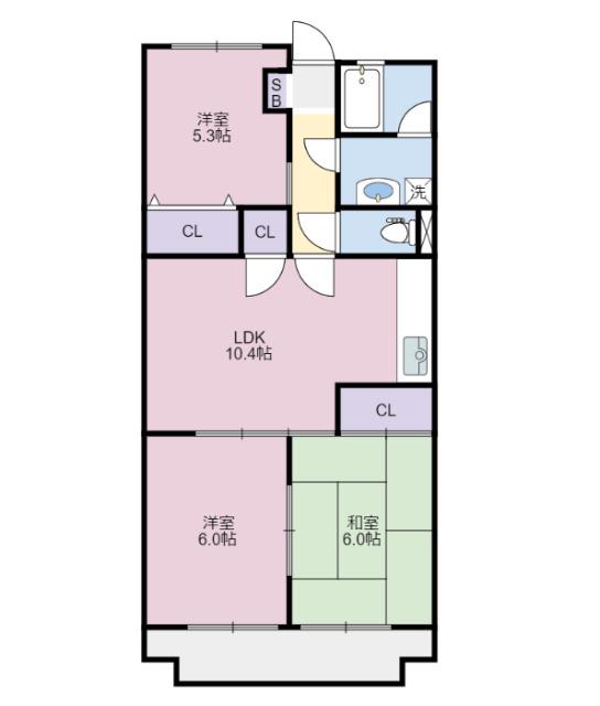 ハーブメゾン賀好(3LDK/3階)の間取り写真