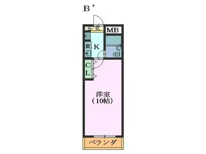グランドスカイ本山(1K/3階)の間取り写真