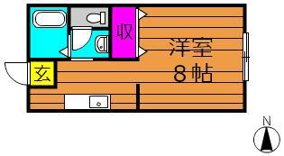 生坂サンプラザ(1K/1階)の間取り写真