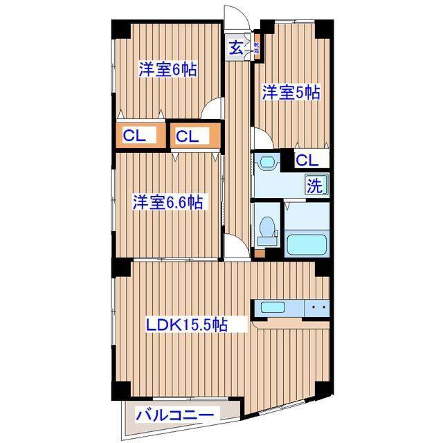 プレミュール(3LDK/5階)の間取り写真