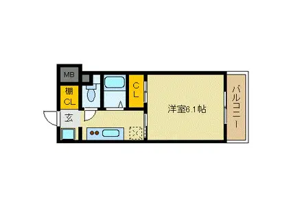 ル・パルトネール梅田北(1K/5階)の間取り写真