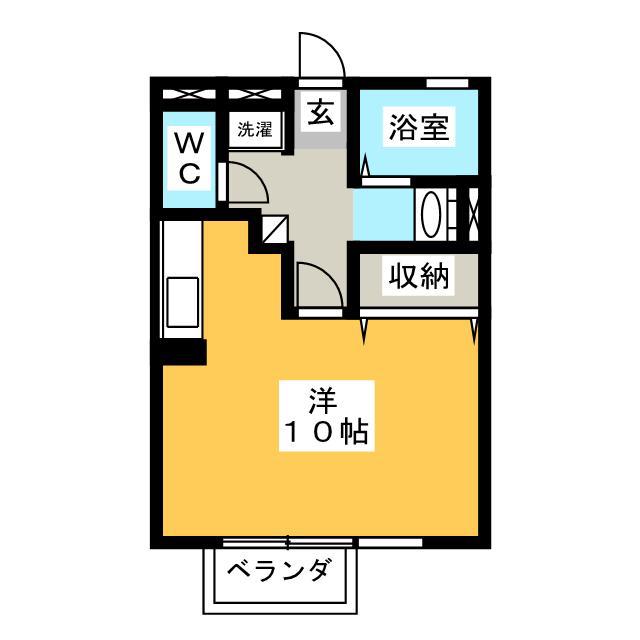 サウスレグルス(ワンルーム/2階)の間取り写真