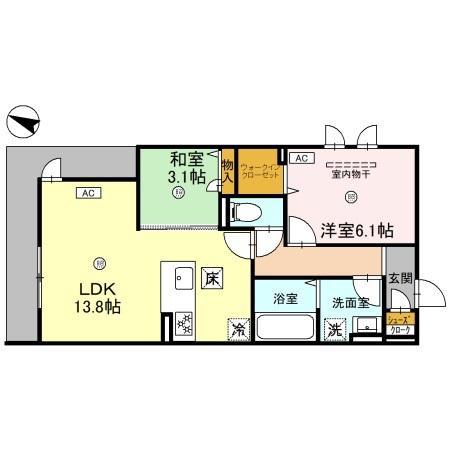 MAISON DE RICHESSE(2LDK/1階)の間取り写真