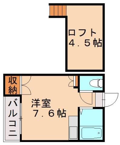 樫尾コーポ(ワンルーム/1階)の間取り写真