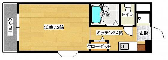 ルピナス府中(ワンルーム/1階)の間取り写真