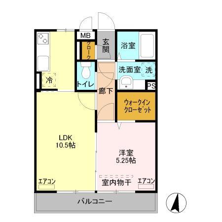 カラーズガーデン(1LDK/3階)の間取り写真