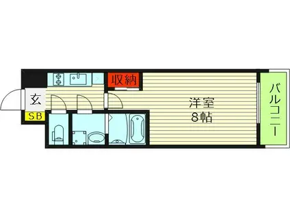 アドバンス大阪シック(1K/10階)の間取り写真