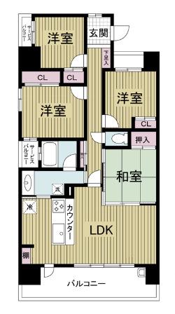 レジディア都島II(4LDK/14階)の間取り写真