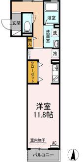 D-ROOM船町(ワンルーム/3階)の間取り写真