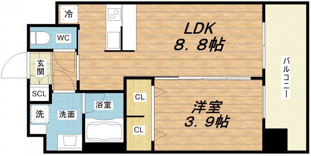プレジオ弁天町ASIAN(1LDK/7階)の間取り写真