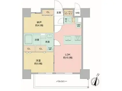 LOUIS RESIDENCE弁天町(1SLDK/9階)の間取り写真