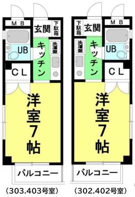 キミーズコート(1K/4階)の間取り写真