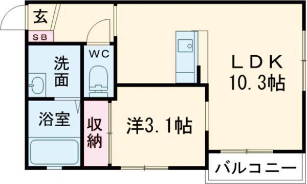 SORA(1LDK/1階)の間取り写真