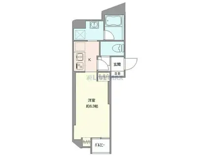 プレニーズ護国寺PREMIER(ワンルーム/2階)の間取り写真