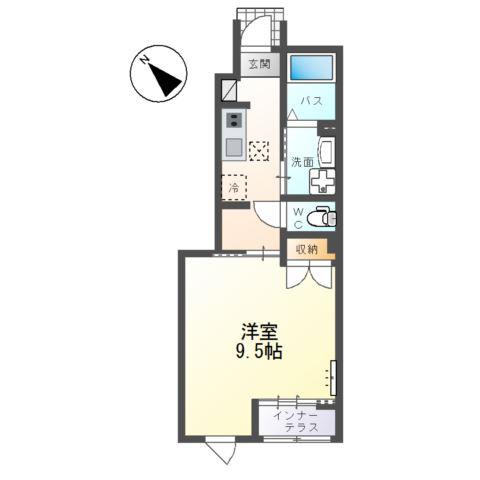 ひたちなか市市毛アパート(1K/1階)の間取り写真