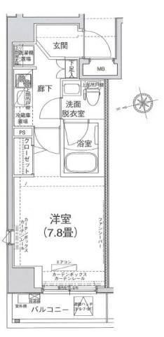 アイル東京深川(1K/5階)の間取り写真