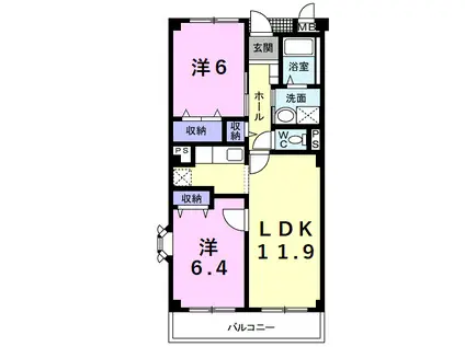 ミールム・グラディオ(2LDK/3階)の間取り写真