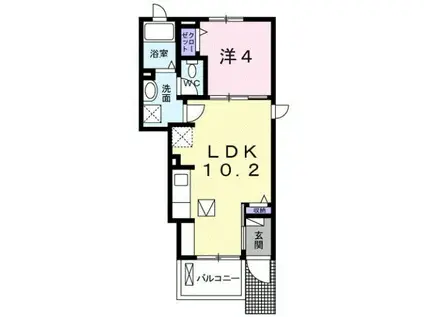 HJ レジデンスII(1LDK/1階)の間取り写真