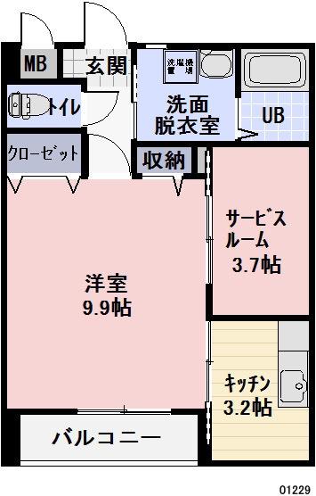 ザ・シーン杉山IV(1SK/1階)の間取り写真