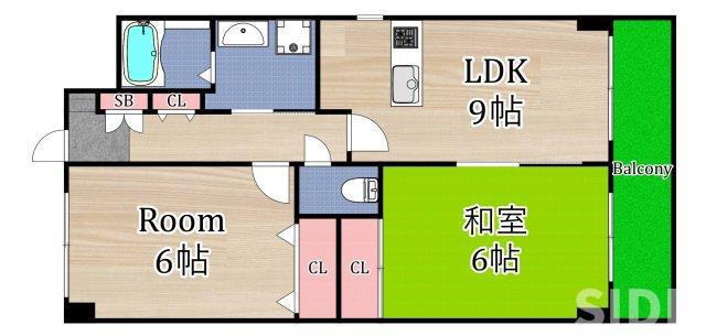 ブランデージ石川(2LDK/2階)の間取り写真