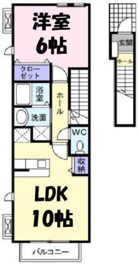 ガレーネーⅣ(1LDK/2階)の間取り写真
