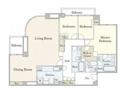 メイフェア六本木(3LDK/3階)の間取り写真
