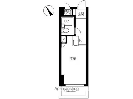 スカイコート横浜山手(ワンルーム/5階)の間取り写真
