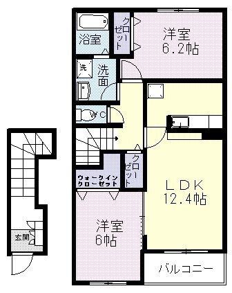 アルドール・レジデンスA(2LDK/2階)の間取り写真