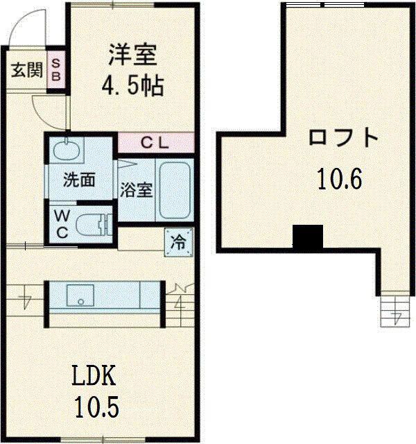 ヴェルデ(1LDK/1階)の間取り写真