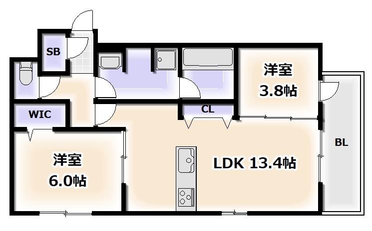 クラシスト苅田イースト(2LDK/3階)の間取り写真