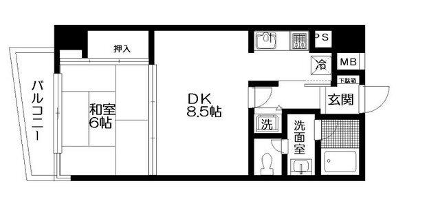 シルバーパレス日暮里(1DK/3階)の間取り写真