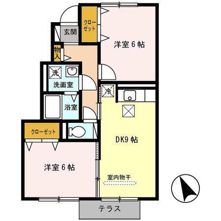 レイクアヴェニュー(2LDK/1階)の間取り写真