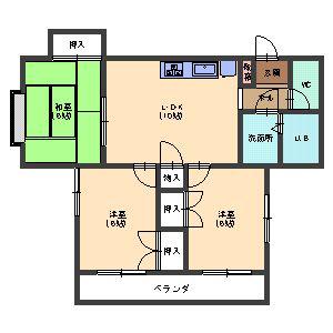 KINGDOM山ノ内(3LDK/3階)の間取り写真