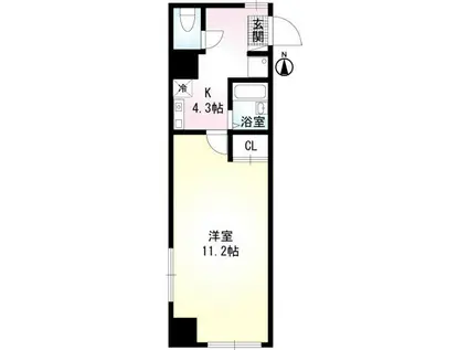 山王ハマセイホウ(1K/5階)の間取り写真