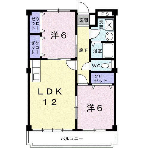 サングレイス(2LDK/3階)の間取り写真