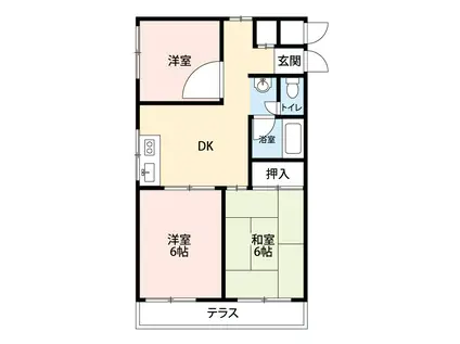 ガーデンハイツA棟(3DK/1階)の間取り写真