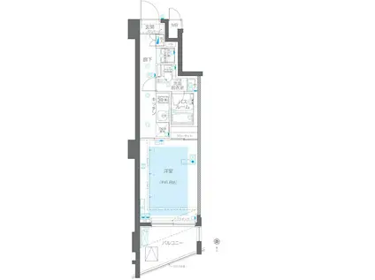 ZOOM目黒かむろ坂(1K/3階)の間取り写真