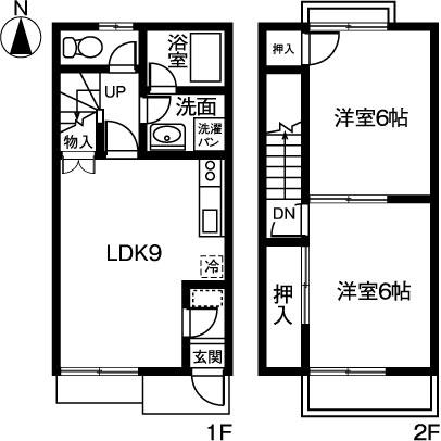 サンガーデンプラムB(2LDK/1階)の間取り写真