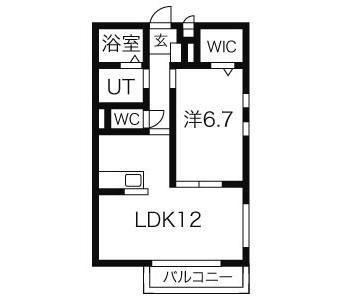グリュース(1LDK/2階)の間取り写真
