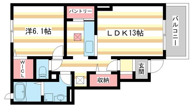 アドニスI(1LDK/1階)の間取り写真
