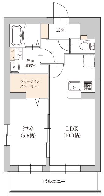 グランノール(1LDK/3階)の間取り写真
