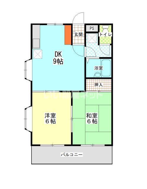 千成マンション(2DK/1階)の間取り写真