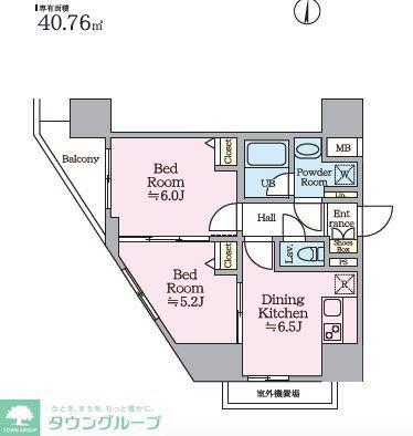 アイルグランデ東京立石(2DK/10階)の間取り写真