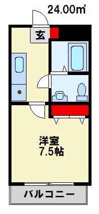 ヴィラアカデミア(1K/5階)の間取り写真
